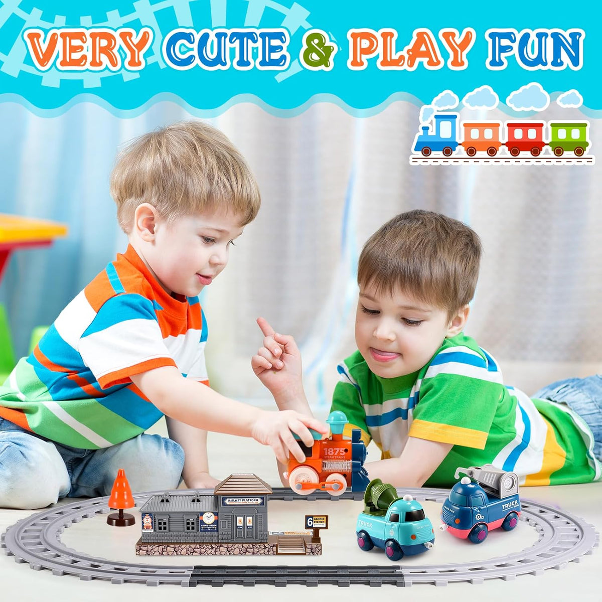 Train Set for Toddlers, Vingtank Kids Toy Trains & Train Sets for 3 4 5 6