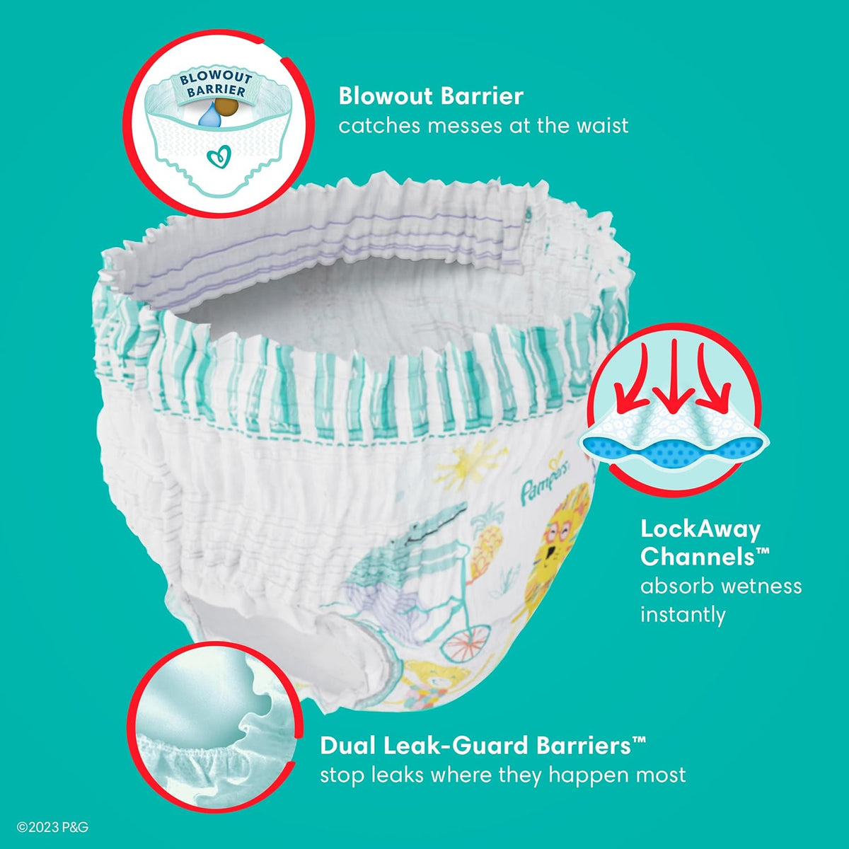 Pampers Diapers Size 7, 88 Count - Pampers Pull On Cruisers 360° Fit Disposable Baby Diapers with Stretchy Waistband, Packaging & Prints May Vary