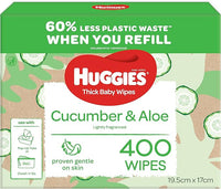 Huggies Thick Baby Wipes Cucumber and Aloe 400 Count