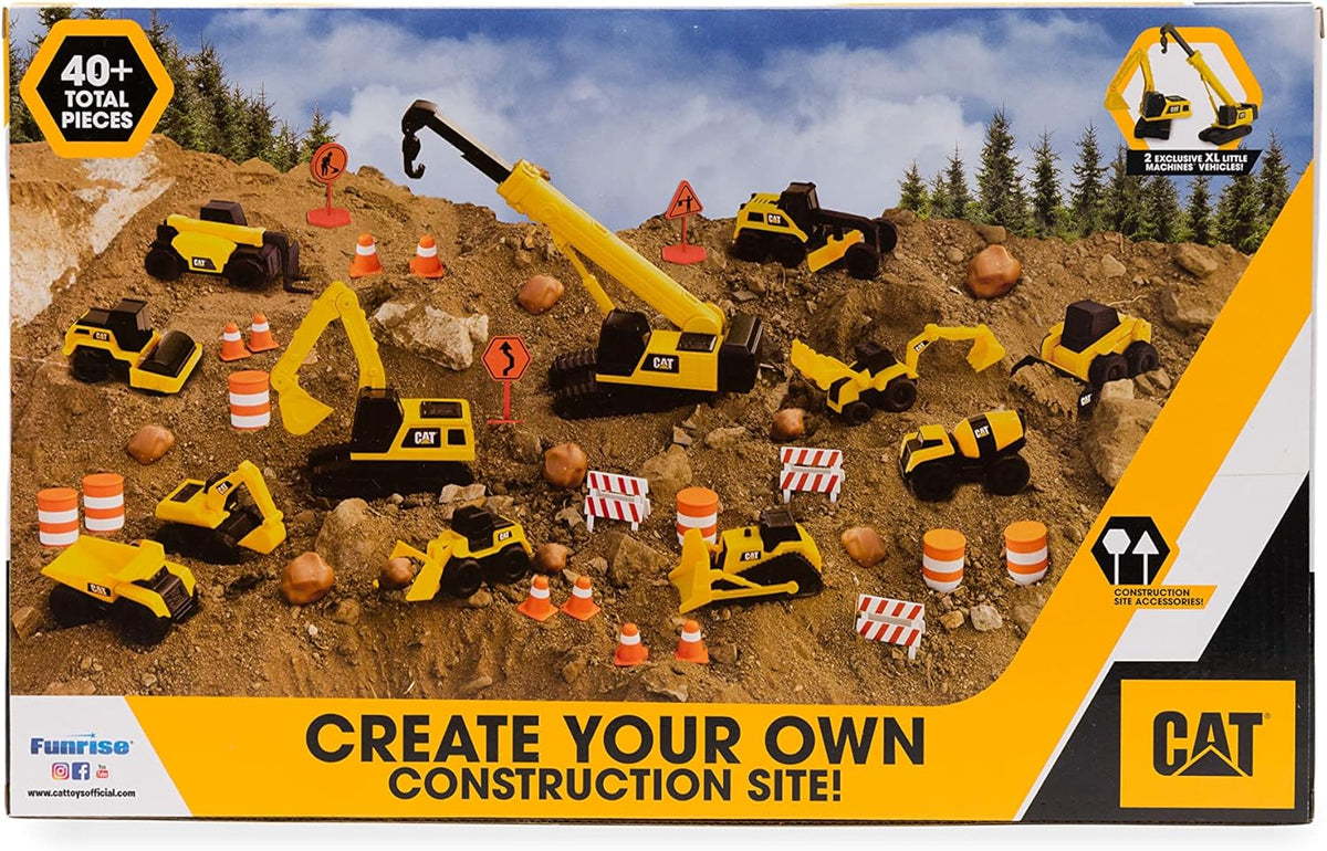 CAT Construction Toys, Little Machines Mega Activity Playset w/ 41 Pieces,Toys 3+