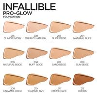 L’Oréal Paris Makeup Infallible Up to 24HR Pro-Glow Foundation, 205 Natural Beige, 1 fl; oz. (Pack of 4)