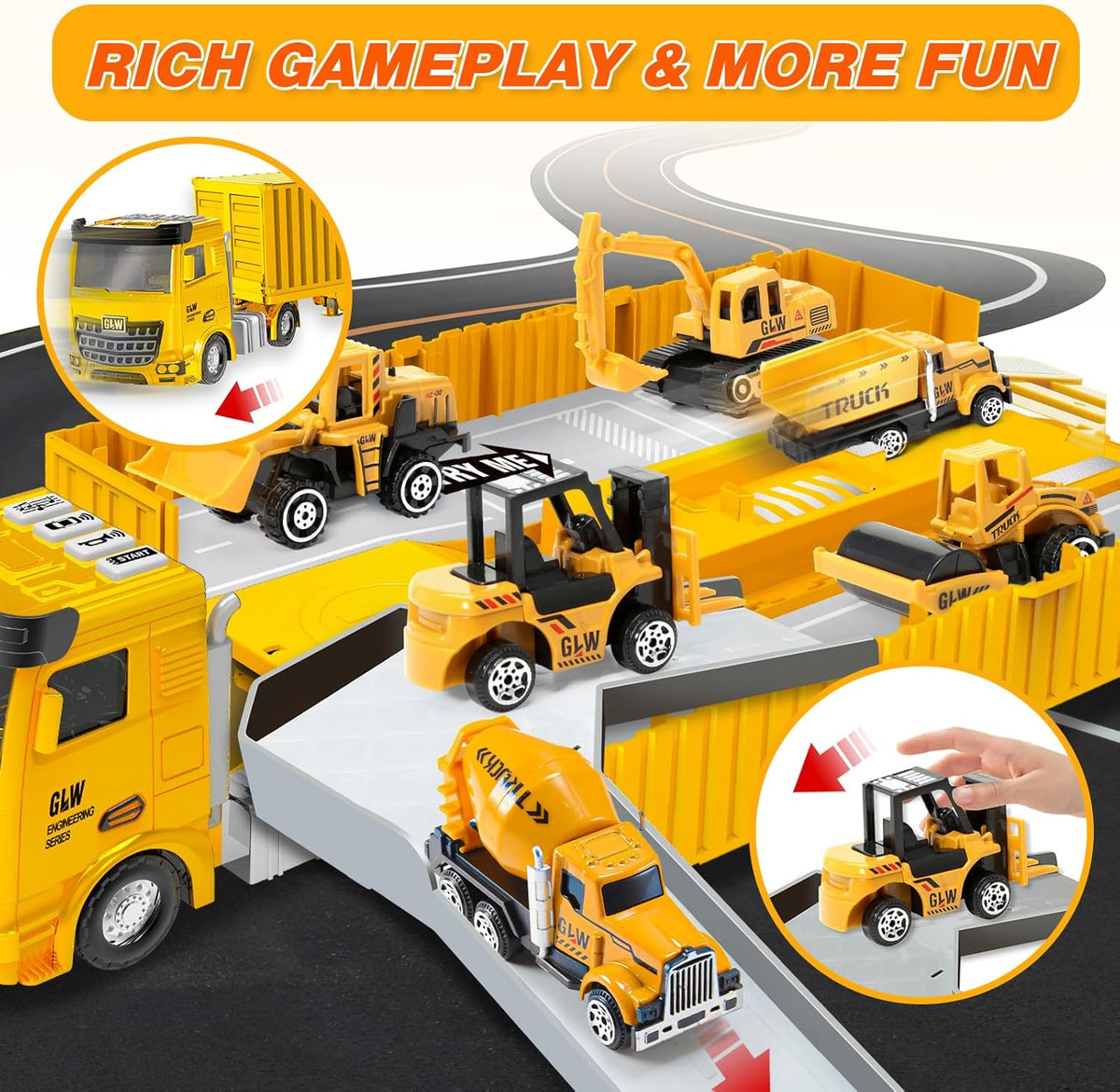 Construction Site Vehicles for 3-7 Years Old Boys Construction Site Vehicles