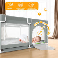 Baby Playpen with Mat 127cm x 127cm Playpen for Babies and Toddlers, Playard for Kids Safety Play