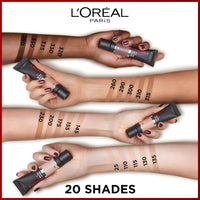 L'Oréal Paris Make-up, waterproof and long-lasting, matting, liquid foundation with high coverage, formula with 4% niacinamide, infaillible 32H matte cover, no. 350 warm, 1 x 30 ml