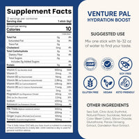 Venture Pal Hydration Packets + Liver Support- Liquid Daily IV Electrolyte Powder Packets with 7 Electrolytes & 5 Vitamins, Milk Thistle + L-Theanine | Sugar-Free | Keto Friendly | Vegan, 16 Sticks