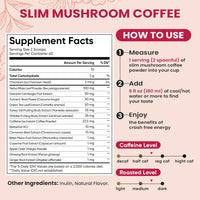 Venture Pal Slim Mushroom Coffee for Weight Loss, Instant Coffee with Berberine, Cinnamon, Yerba Mate, Turmeric, & More, 1800mg(10:1) Extract for Diet Support & Metabolism Boost - 40 Servings