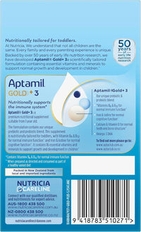 Aptamil Gold+ 3 Premium Toddler Milk Drink, Rich in Essentials Vitamins and Minerals, Toddler Formula with Probiotic & Prebiotic, Easy to Prepare, From 1 Year, Powder Sachets, Easy to Carry On The Go, Pack of 15