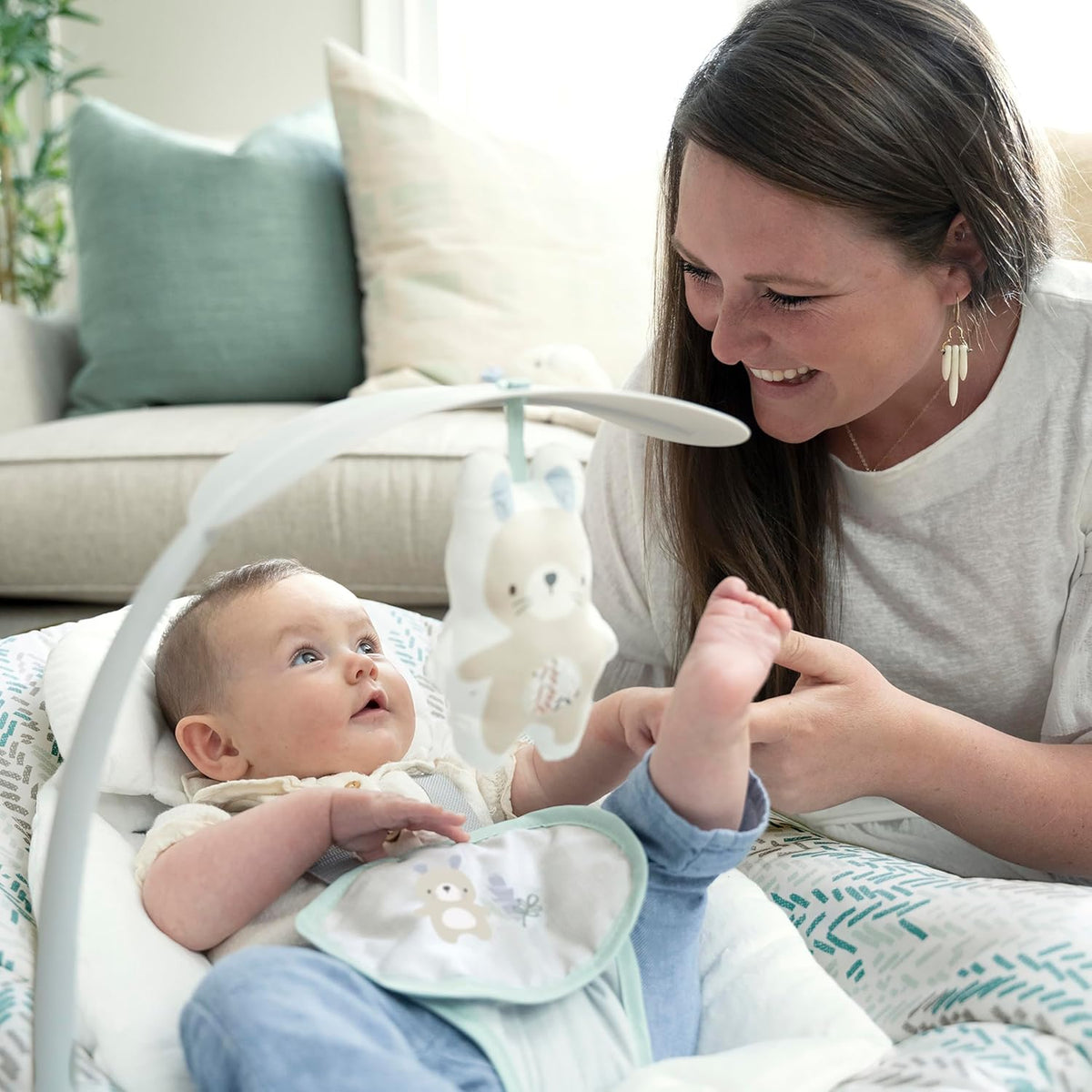 Ingenuity Keep Cozy 3-in-1 Grow with Me Vibrating Baby Bouncer Seat & Infant to Toddler Rocker - Spruce, Newborn and up