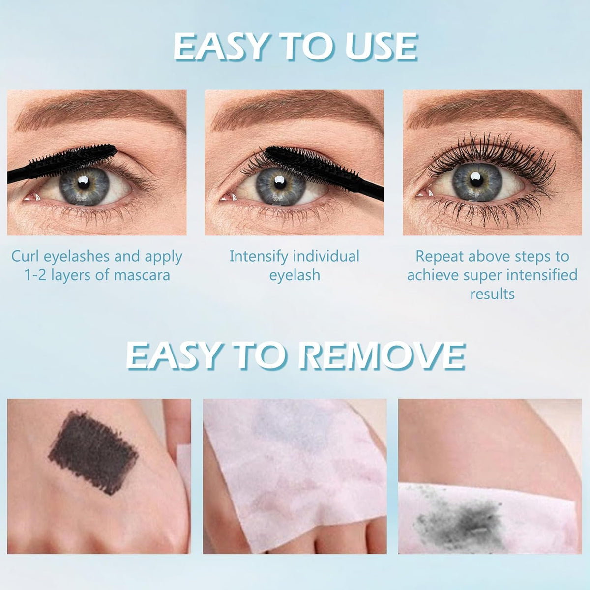 Mascara for Older Women 60 Plus, Waterproof Volumizing Mascara,Hypoallergenic Mascara