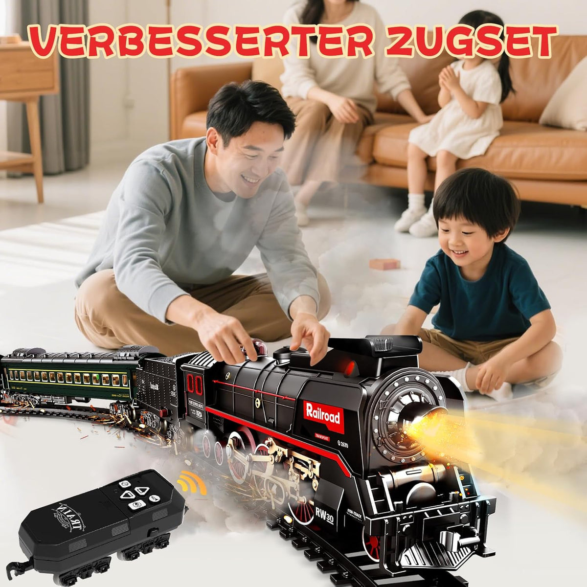 Electric Train Toy, Railway Children with Steam,3-8 yrs