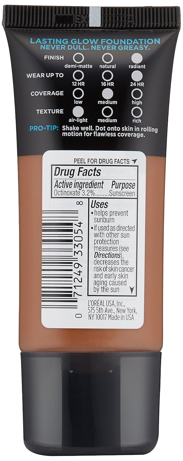 L'Oréal Paris Infallible Pro-Glow Foundation, Cocoa, 1 fl; oz. (Pack of 2)