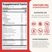 Venture Pal Hydration Packets + Liver Support- Liquid Daily IV Electrolyte Powder Packets with 7 Electrolytes & 5 Vitamins, Milk Thistle + L-Theanine | Sugar-Free | Keto Friendly | Vegan, 12 Sticks