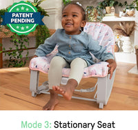 Ingenuity Keep Cozy 3-in-1 Grow with Me Vibrating Baby Bouncer Seat & Infant to Toddler Rocker, Vibrations & Toy Bar, 0-30 Months Up to 40 lbs (Pink Burst)