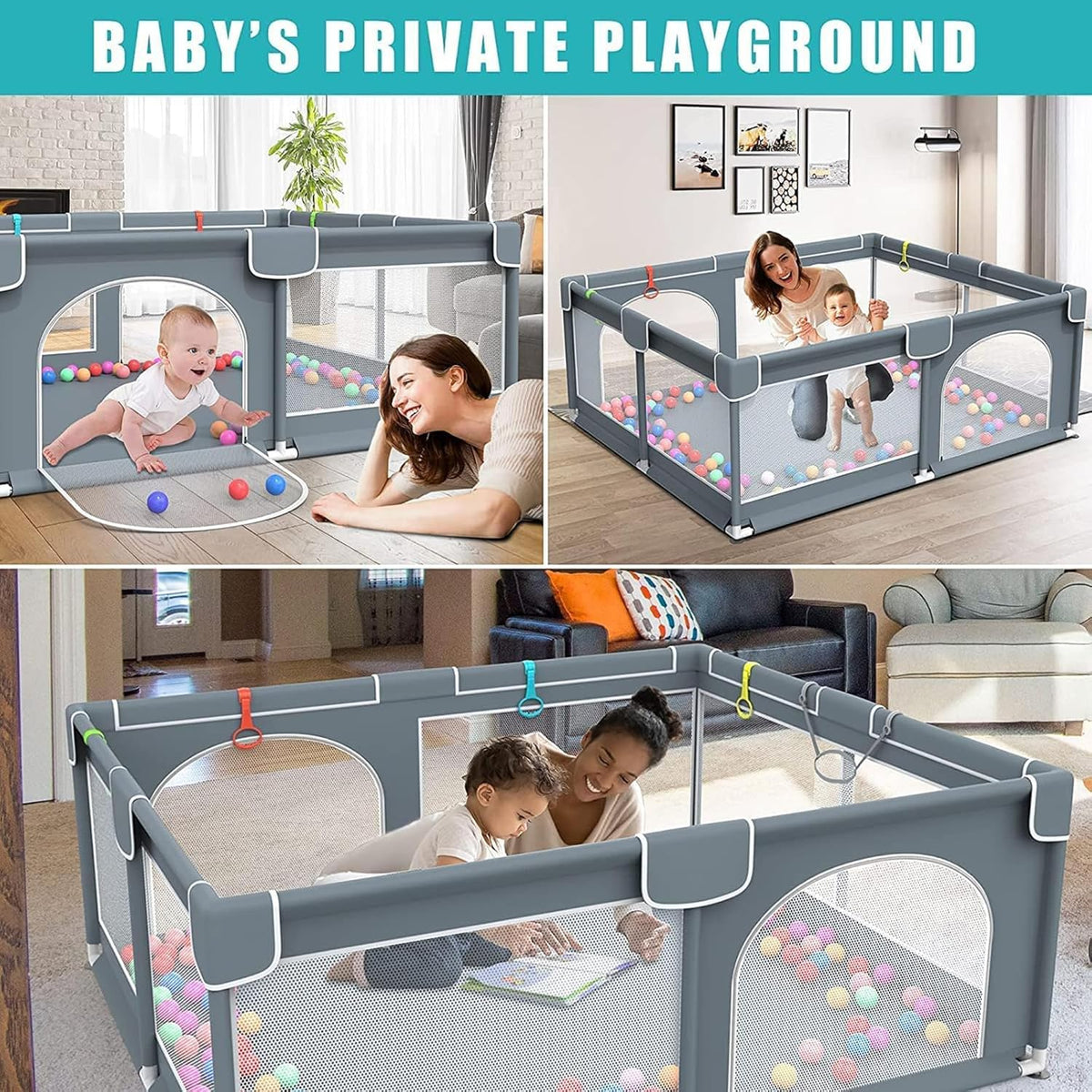Extra Large Baby Playpen, GuanfeiTech 200 * 180cm Playyard Play Pens