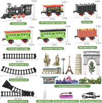 MSKOLER Large Train Set - Kids Electric Train Toy with 3 Way Smoke Locomotive Boys & Girls