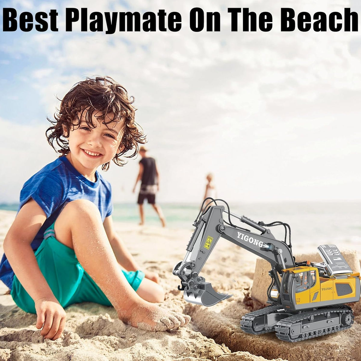 linzezon RC Dump Truck Car, Remote Control Excavator, Kids RC Dump Truck Toy