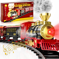 Train Set - Train Toys for Boys w/Smokes, Lights & Sound
