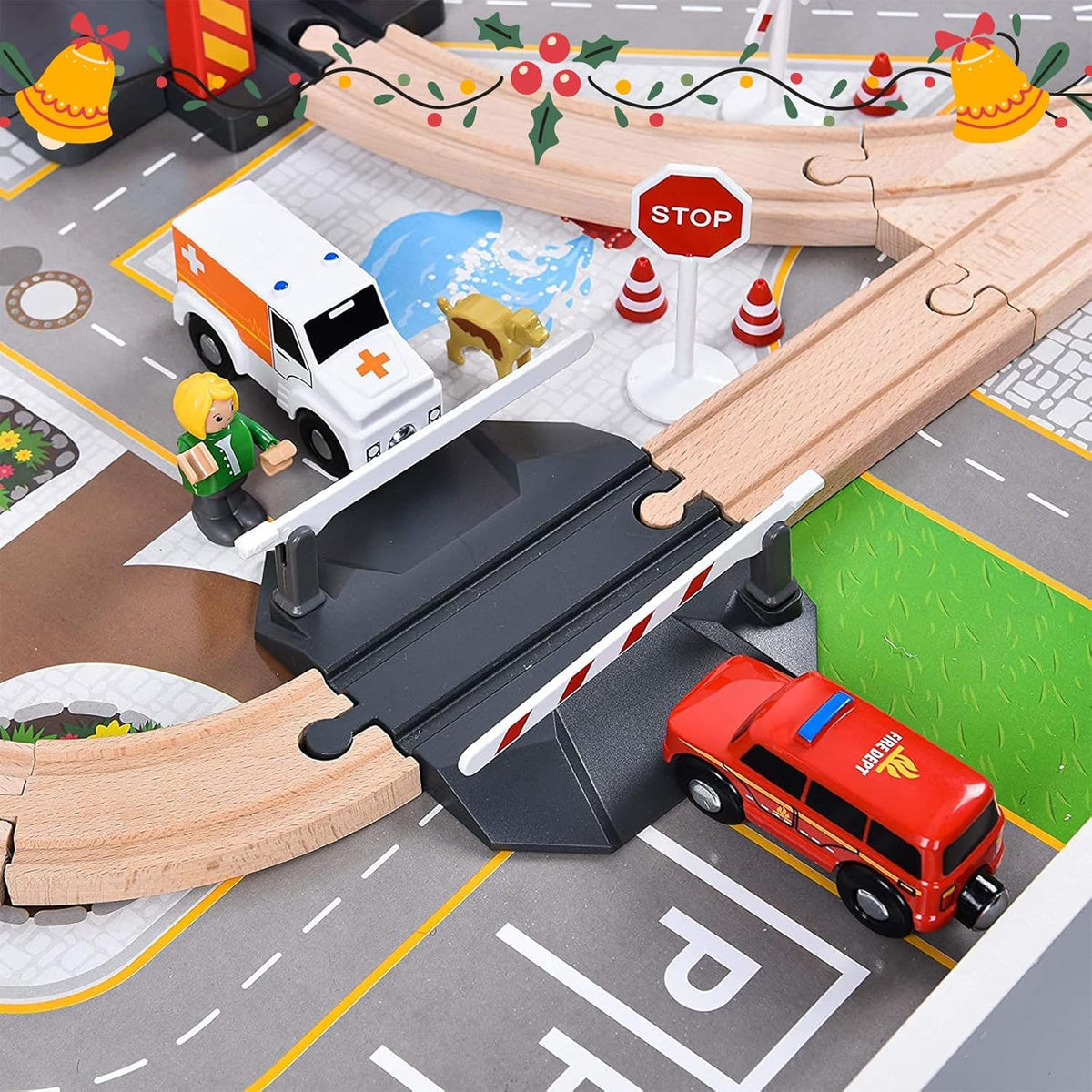 72PCS Wooden Train Tracks & Trains
