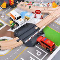 72PCS Wooden Train Tracks & Trains