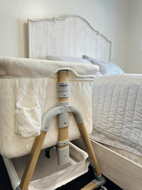 Cuddly Bassinet, 3 in 1 Baby Bassinet with Wheels, 5 Height Adjustable, Includes Mosquito Net, Mattress, Anchor Strap (White)