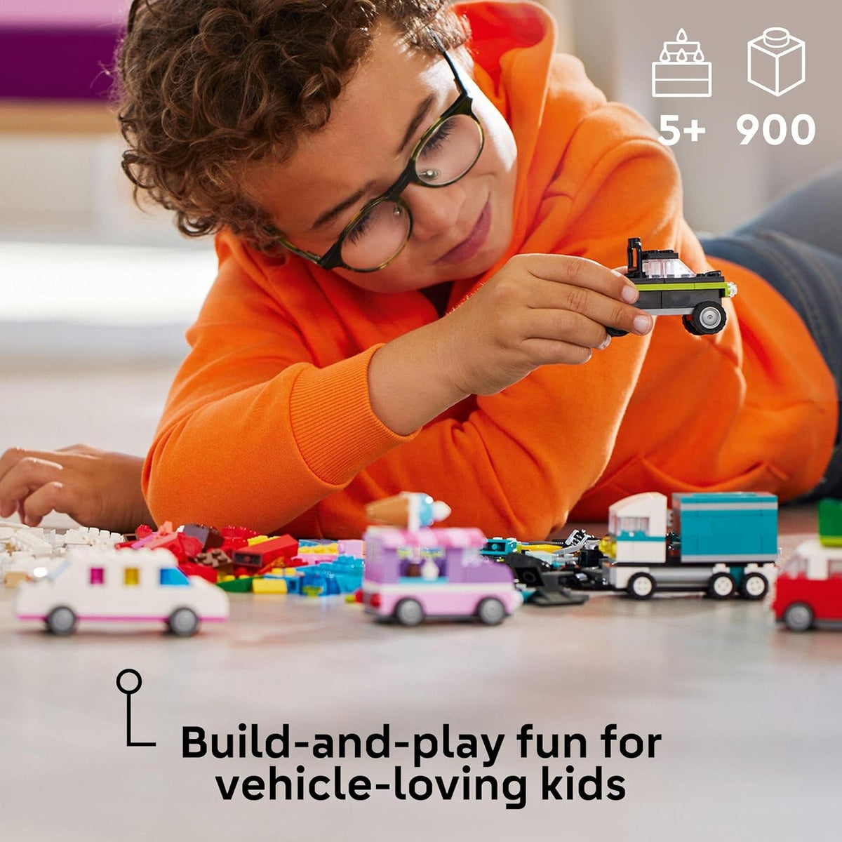 LEGO Classic Creative Vehicles, Colourful Model Car Toys for 5+ Year Old Boys & Girls