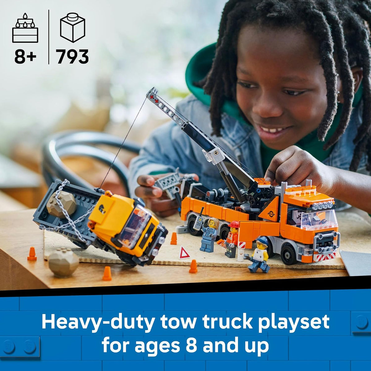 LEGO® City Heavy-Duty Recovery Tow Truck with Crane for Ages 8 and up