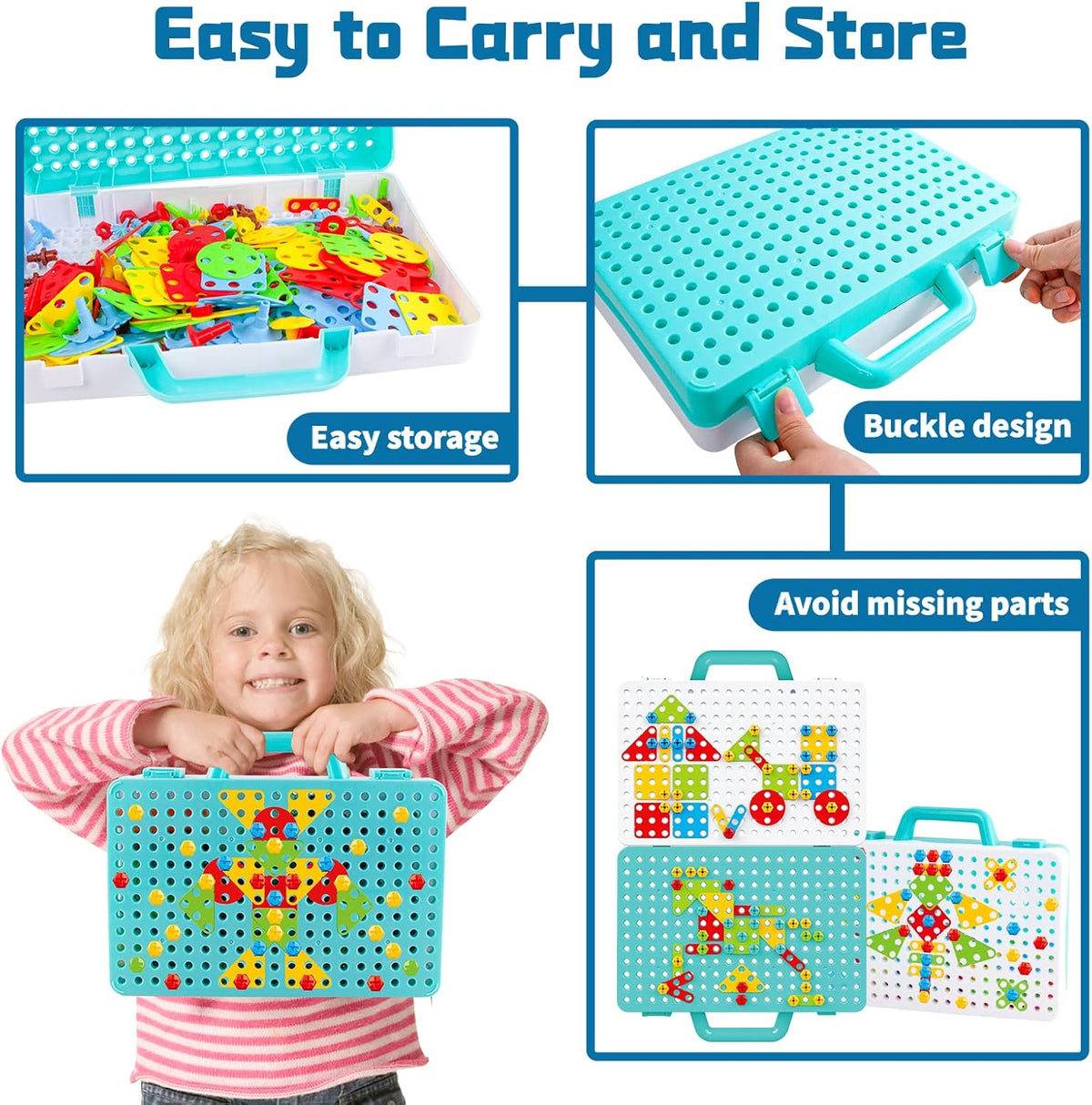 DIY Electric Drill Puzzle Set, Kids STEM Take Apart Toys, 2D 3D Educational Building Blocks