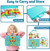 DIY Electric Drill Puzzle Set, Kids STEM Take Apart Toys, 2D 3D Educational Building Blocks