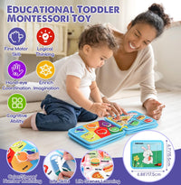 Busy Board, Baby Toys Busy Book for Toddlers 1-3, Dinosaur Sensory Books 6 Page