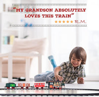Classic Train Set w/Lights and Sounds - Battery Operated Electric Train with 8 Rails