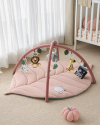 Blissful Diary Baby Play Gym & Activity Mat, Oversize Leaf Shaped Tummy Time Baby Play Mat