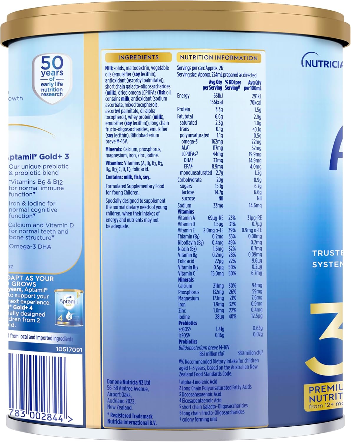 Aptamil Gold+ 3 Premium Toddler Milk Drink, From 1 Year, 900g