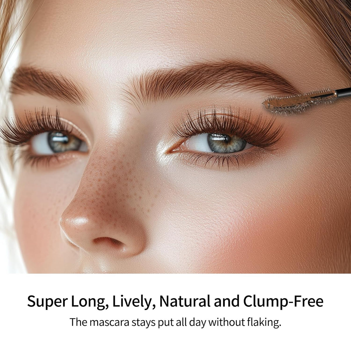 Erinde Brown Mascara for Older Women 60 Plus, Extreme Length and Volume Waterproof Mascara for Mature Women, No Clumps, Long-Wearing, Hypoallergenic Mascara For Sensitive Eyes