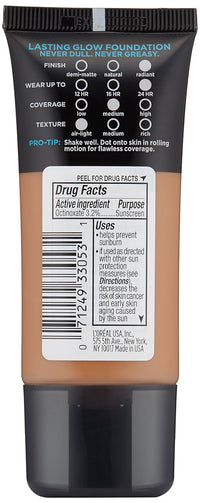L’Oréal Paris Infallible Pro-Glow Foundation, Creme Cafe, 1 fl; oz. (Pack of 2)