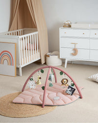 Blissful Diary Baby Play Gym & Activity Mat, Oversize Leaf Shaped Tummy Time Baby Play Mat