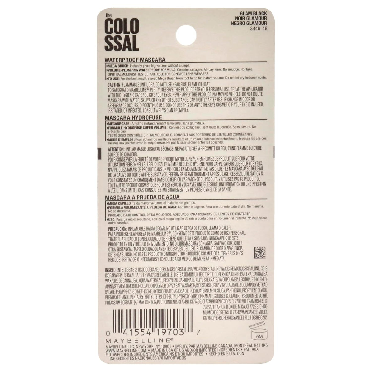 Maybelline Volum' Express Colossal Waterproof Mascara Makeup, Volumizing, Glam Black, 1 Count Visit the M