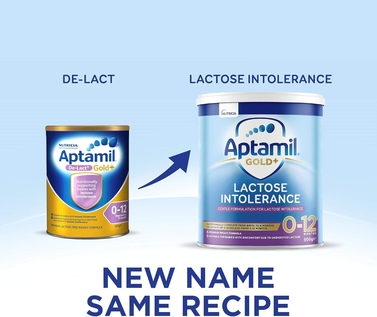 Aptamil Gold+ Lactose Intolerance Baby Infant Formula, From Birth to 12 Months, 900g