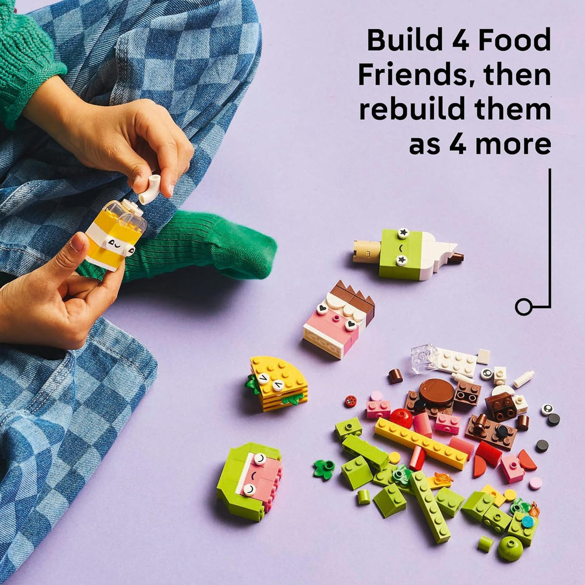 LEGO Classic Creative Food Friends Building Blocks Set, Kids Construction Toy for 4+ Year Old Boys and Girls, incl. Assorted Bricks to Build a Cupcake, Ice Cream & More, Kitchen Food Playset 11039