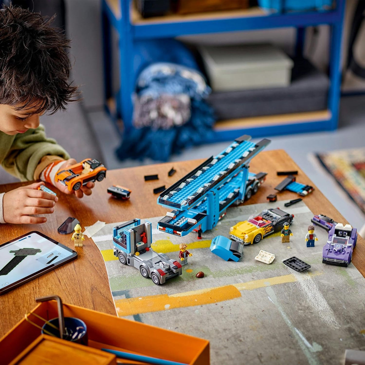 LEGO City Car Transporter Truck with Sports Cars Construction Set, 4 Vehicle Kids Toys for 7 Plus Year