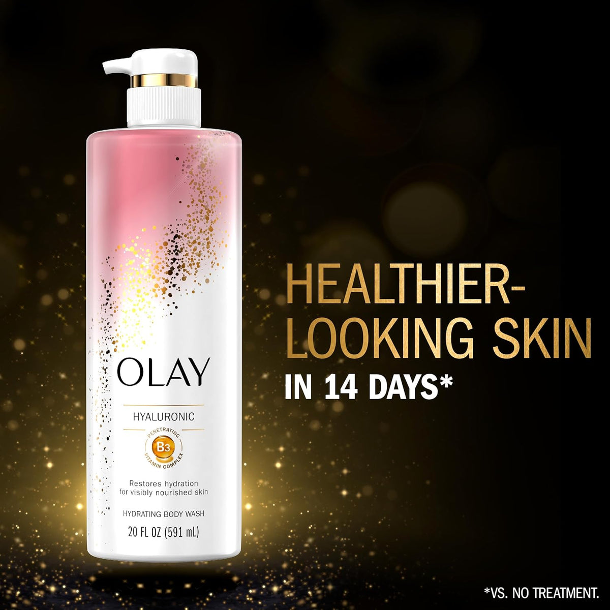 Olay Body Wash Cleansing & Nourishing for Women with Hyaluronic Acid & Vitamin B3 Complex, Long Lasting Hydration, 20 fl oz (Pack of 4)