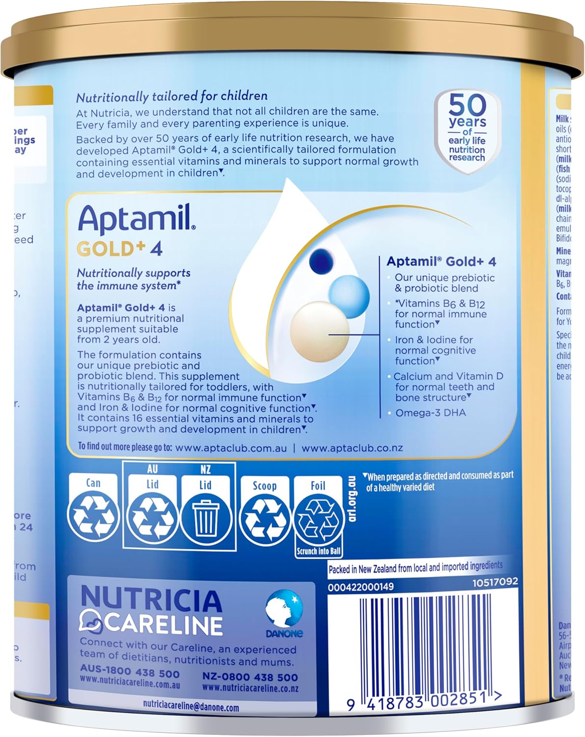 Aptamil Gold+ 4 Premium Junior Milk Drink,From 2 Years, 900g