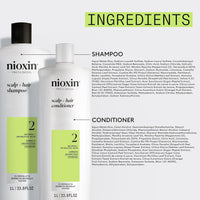 Nioxin Shampoo & Conditioner Liter Duo Sets | Prepacks with Pumps Included | Systems 1-4 | For Natural, Colored, & Damaged Hair with Light to Progressed Thinning | Strengthen & Boost Hair Density