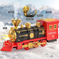 MSKOLER Train Sets with Steam Locomotive Engine, Cargo Car and Tracks, Boys & Girls 3 4 5 6 7 Years Old