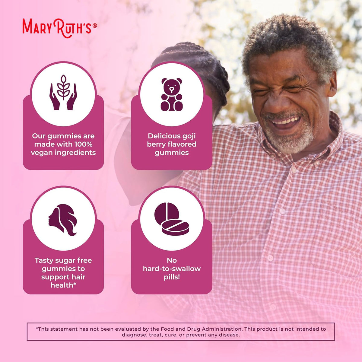 MaryRuth Organics Biotin Gummies | Sugar Free | Vegan | Non-GMO | 2,500 mcg Biotin | 60 Count -USA Made