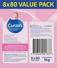 Curash Fragrance Free Baby Wipes -640 Wipes