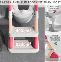 Potty Training Seat with Step Stool Ladder,Potty Training Toilet for Kids Boys Girls,Toddlers-Comfortable Safe Potty Seat with Anti-Slip Pads Ladder