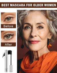 2PCS Mascara for Older Women 60 Plus and Eye Liner Pencils Makeup Set, Dark