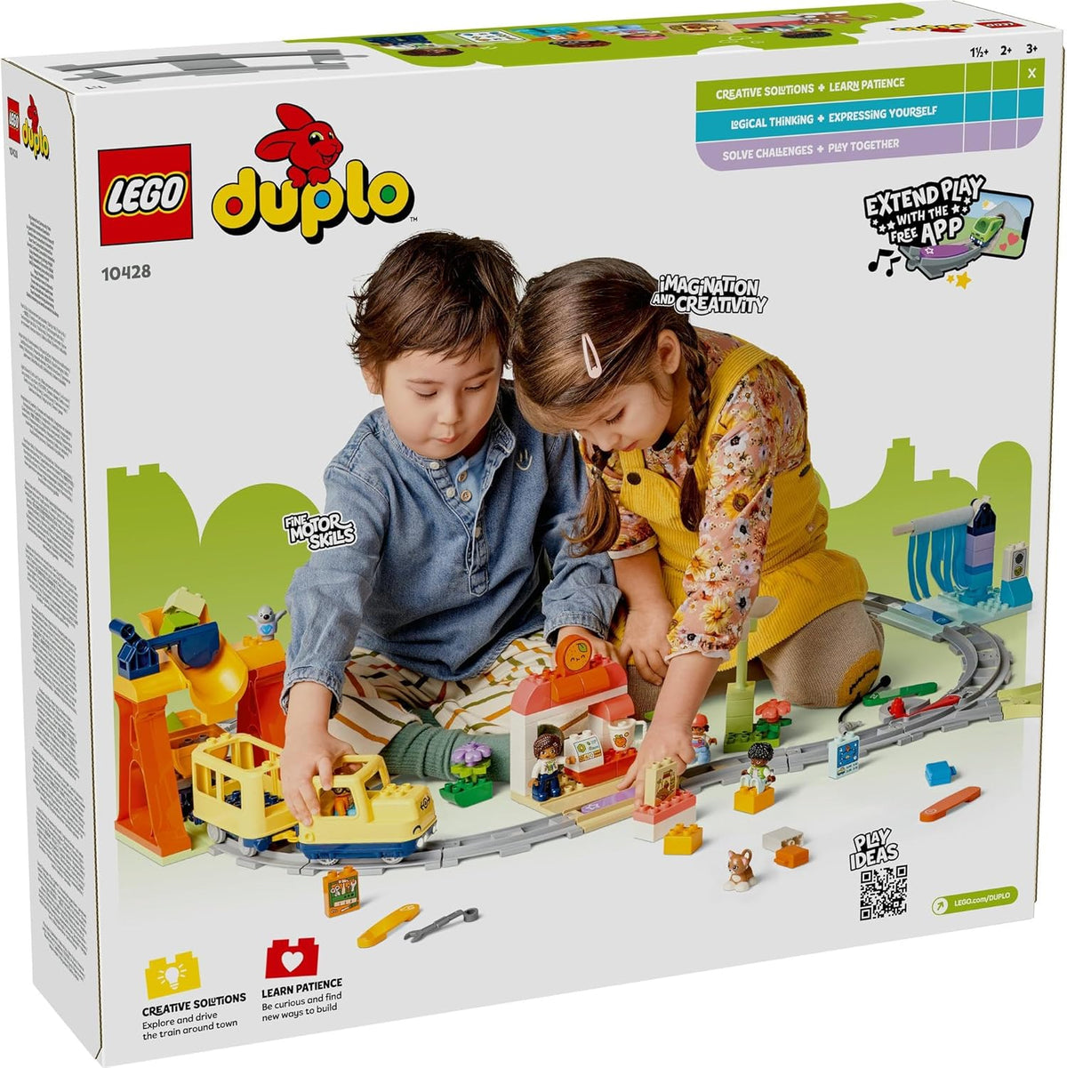 LEGO DUPLO Big Interactive Community Train Set, Toddler Learning Toy for 3+ Year Old Boys & Girls, Kids & Baby Toy with Lights, Sounds, 4 Figures and Train Tracks, Educational Montessori Toy 10428