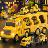 5-in-1 Construction Truck for 3-9 Year Old Boys and Girls - Friction Power Vehicle
