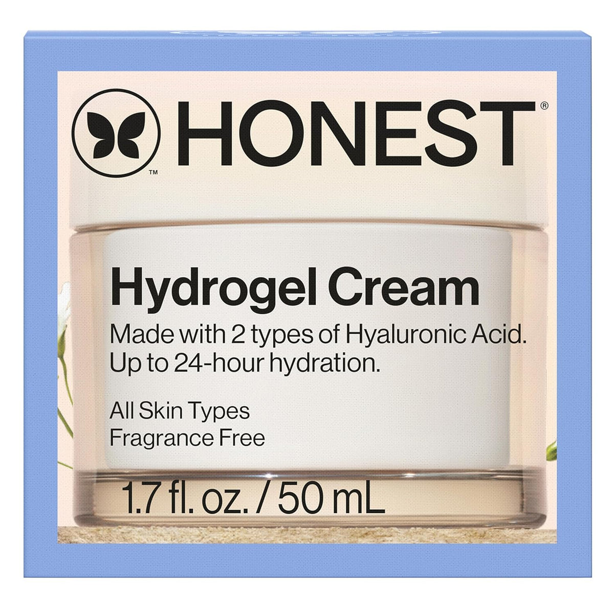 Honest Beauty Hydrogel Cream with Hyaluronic Acid, Jojoba, + Squalane | Oil Free, Lightweight, Moisturizing | EWG Verified, Vegan + Cruelty Free | 1.7 fl oz